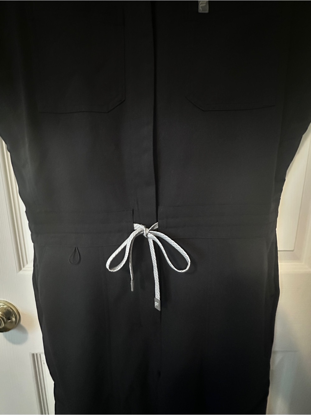 Fabletics Black Utility Scrub Jumpsuit with Gray Drawstring - Picture 8 of 11